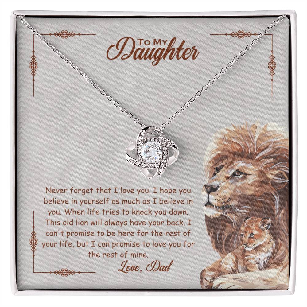 To My Beautiful Daughter, I Promise To Love You For The Rest Of My Life -Love Knot Necklace