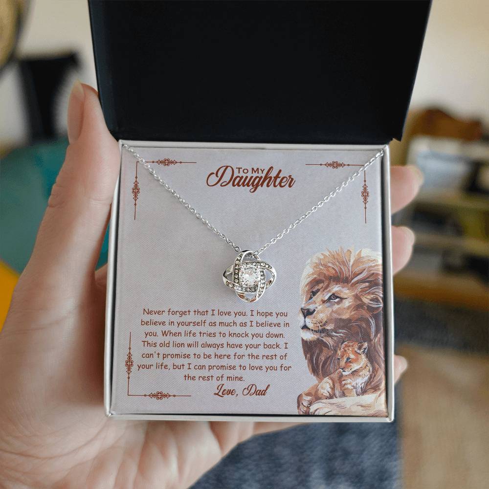 To My Beautiful Daughter, I Promise To Love You For The Rest Of My Life -Love Knot Necklace