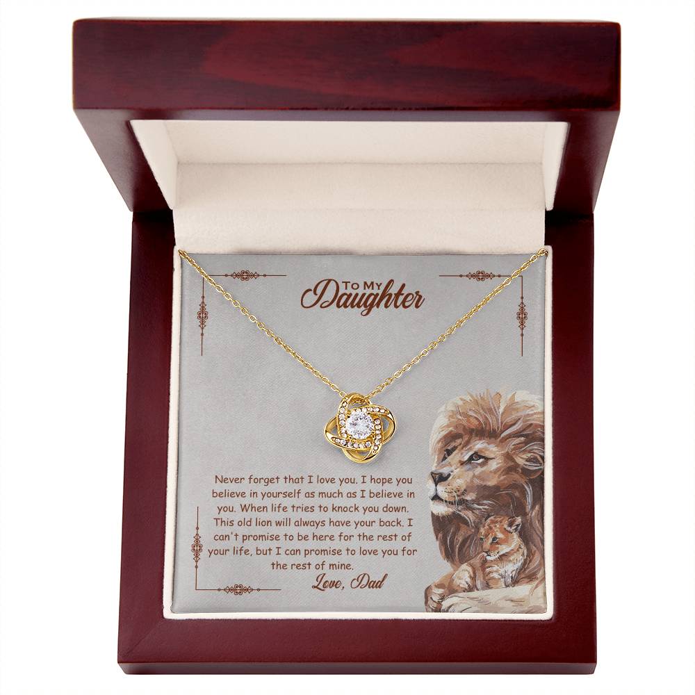 To My Beautiful Daughter, I Promise To Love You For The Rest Of My Life -Love Knot Necklace