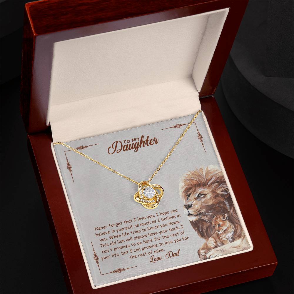 To My Beautiful Daughter, I Promise To Love You For The Rest Of My Life -Love Knot Necklace