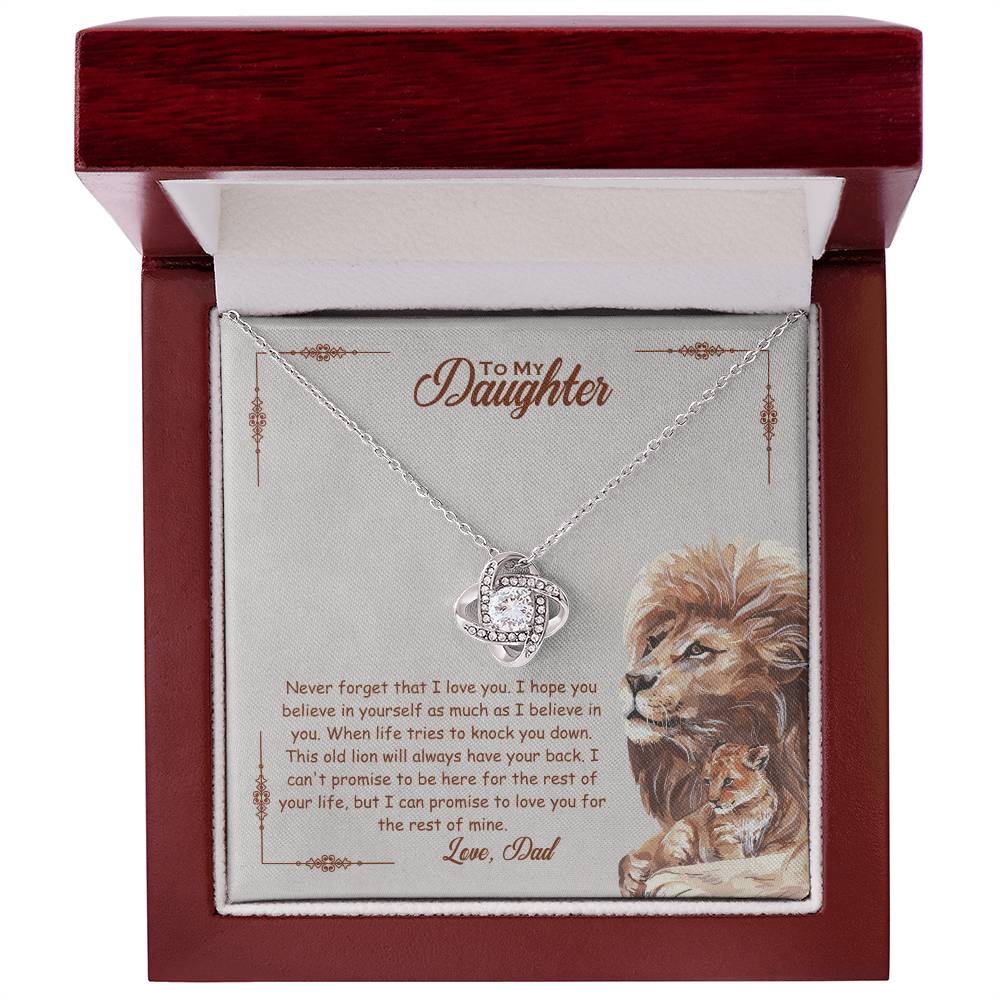 To My Beautiful Daughter, I Promise To Love You For The Rest Of My Life -Love Knot Necklace