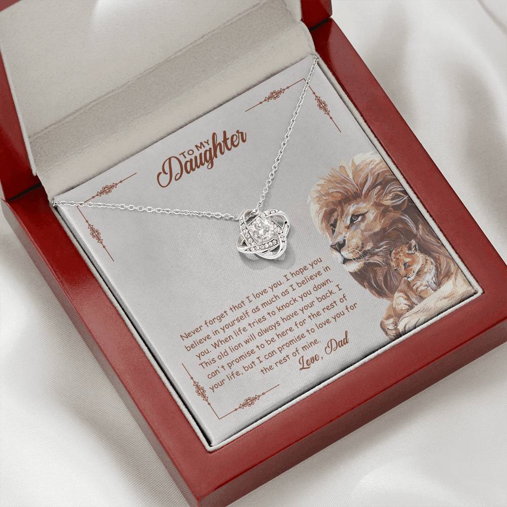 To My Beautiful Daughter, I Promise To Love You For The Rest Of My Life -Love Knot Necklace