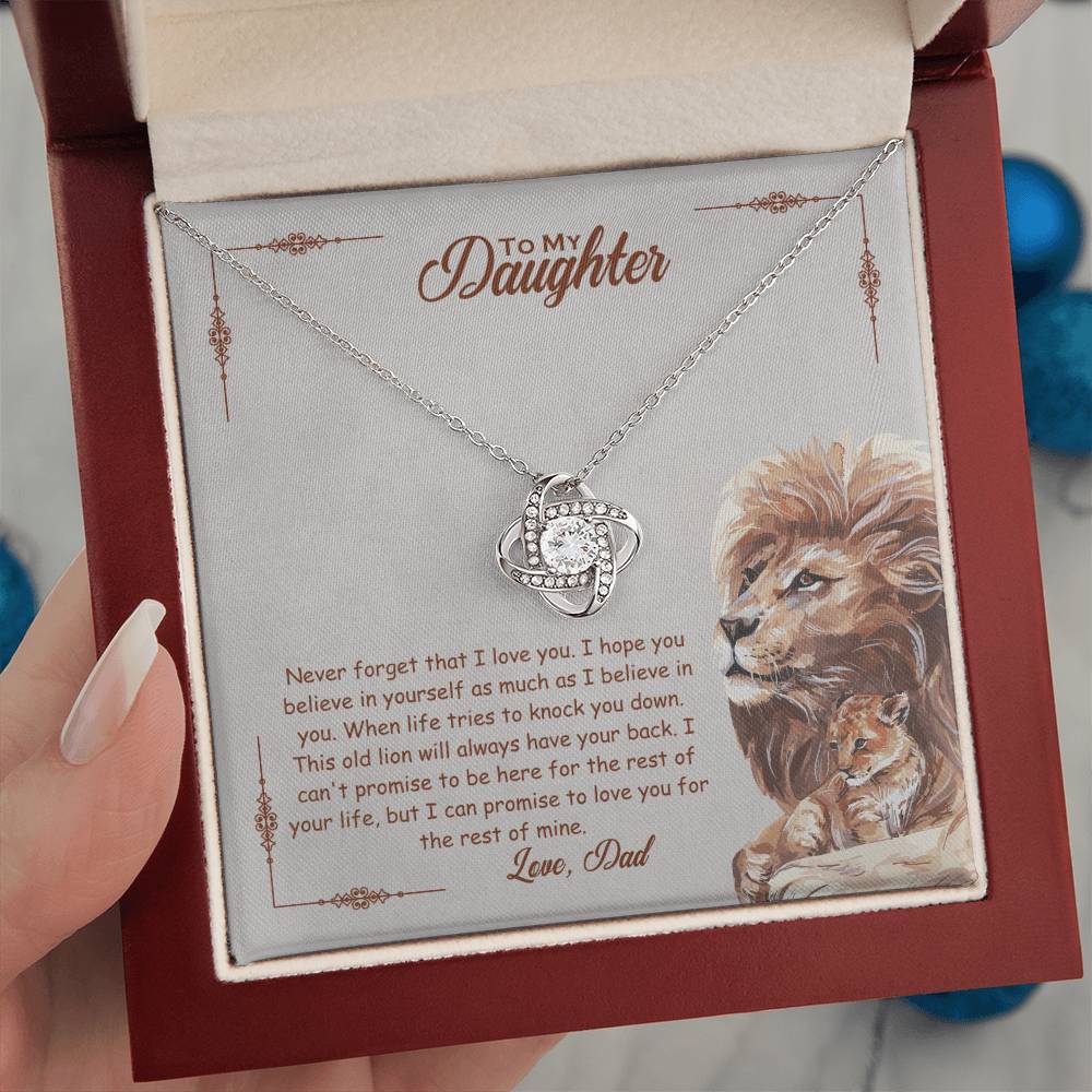 To My Beautiful Daughter, I Promise To Love You For The Rest Of My Life -Love Knot Necklace