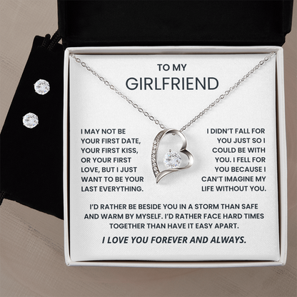 To My Girlfriend Necklace & Earring Set