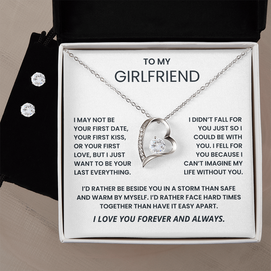 To My Girlfriend Necklace & Earring Set