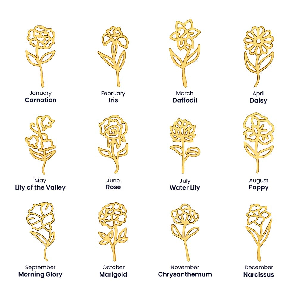 Custom Flower Name Necklace – No Rain No Flowers