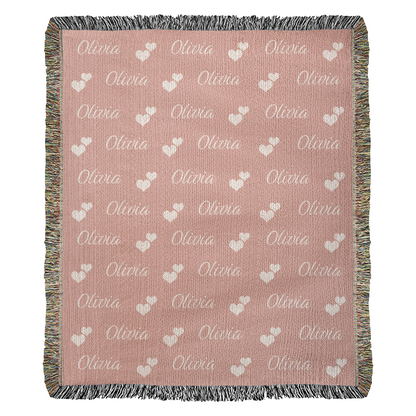 Personalized Kid Blanket for Your Daughter - 50" x 60" Heirloom Woven Blanket