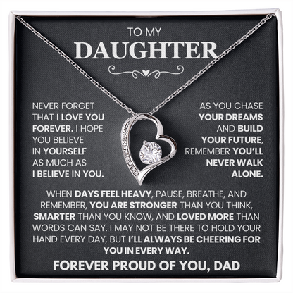 Heart Necklace from Dad to Daughter