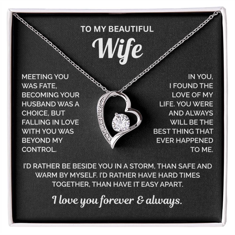 To My Wife Necklace - Meeting You Was Fate