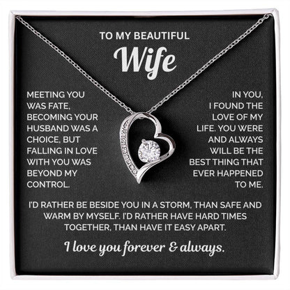 To My Wife Necklace - Meeting You Was Fate
