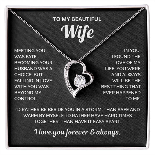 To My Wife Necklace - Meeting You Was Fate