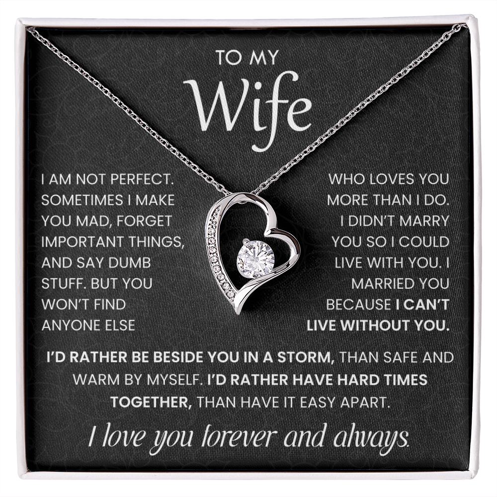 To My Wife Necklace with Love Message Card