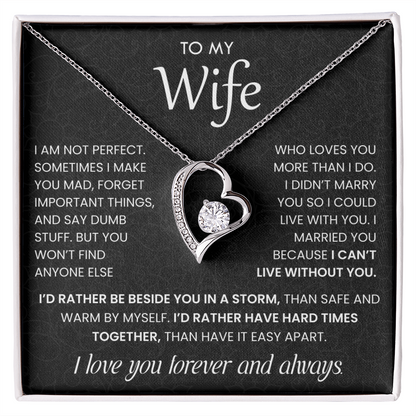 To My Wife Necklace with Love Message Card