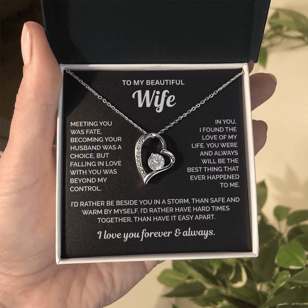 To My Wife Necklace - Meeting You Was Fate