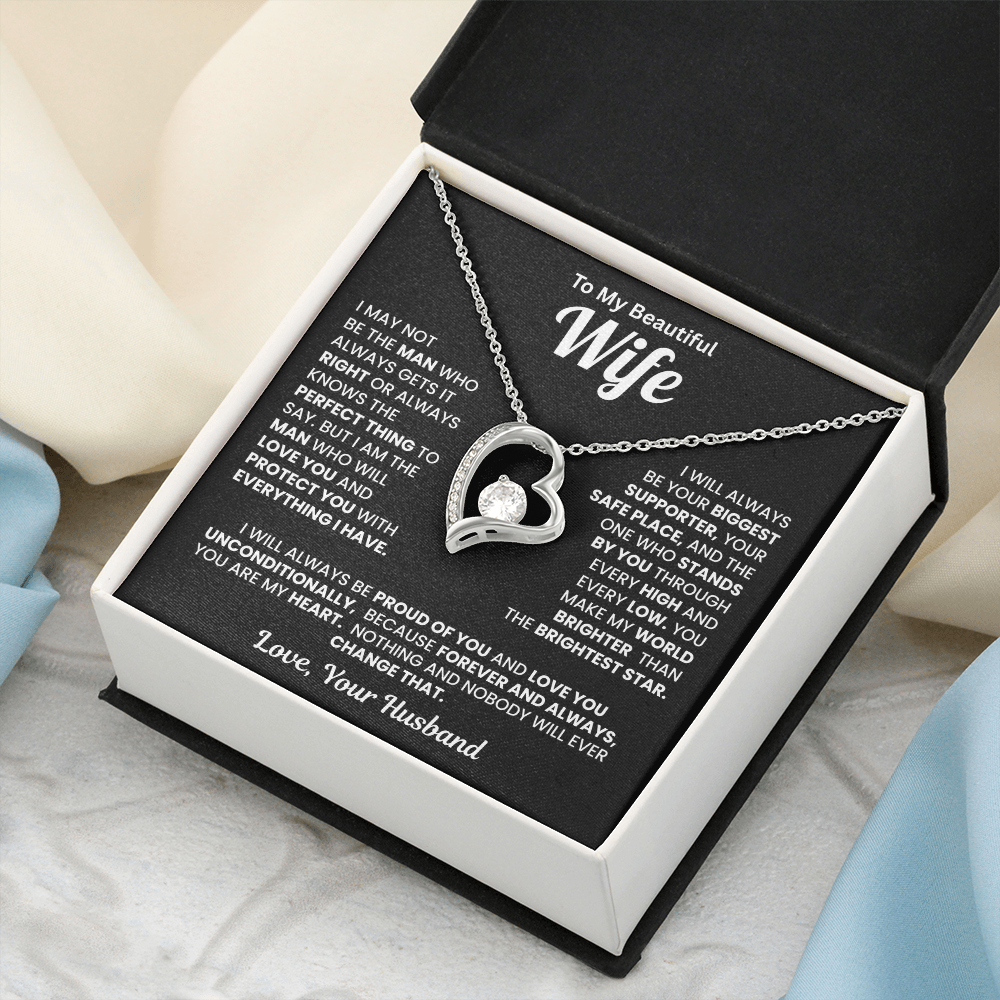 To My Beautiful Wife Heart Necklace – Romantic Gift from Husband