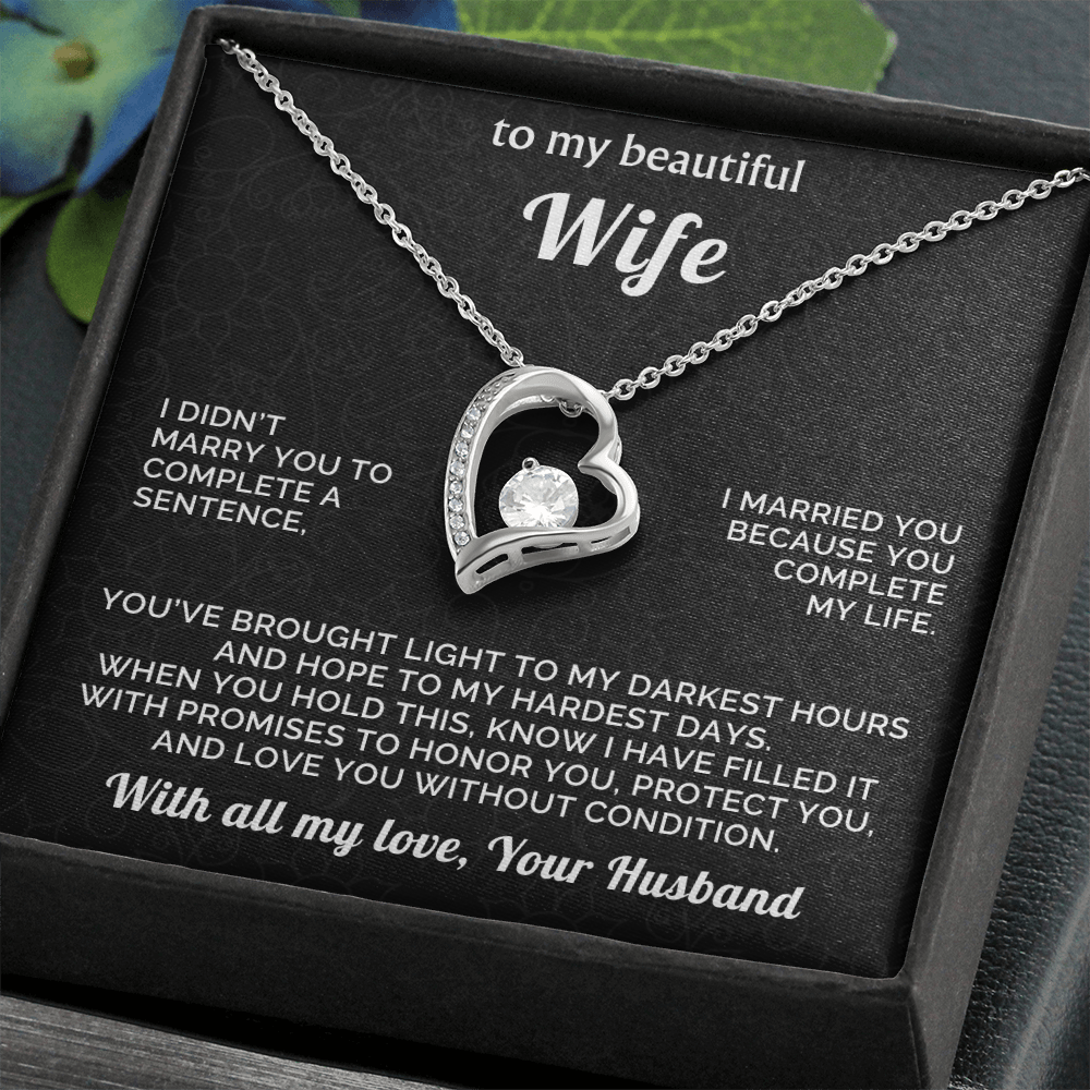 To My Beautiful Wife Necklace – Perfect Gift from Husband