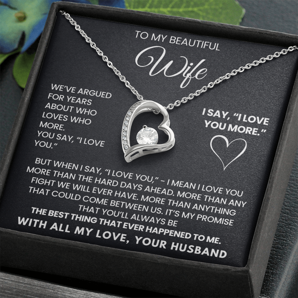I Love You More Necklace for Wife