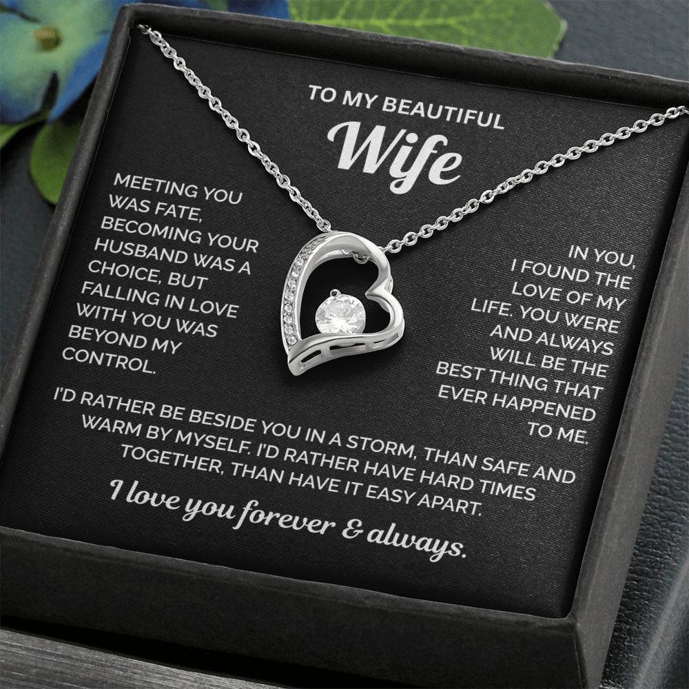 To My Wife Necklace - Meeting You Was Fate