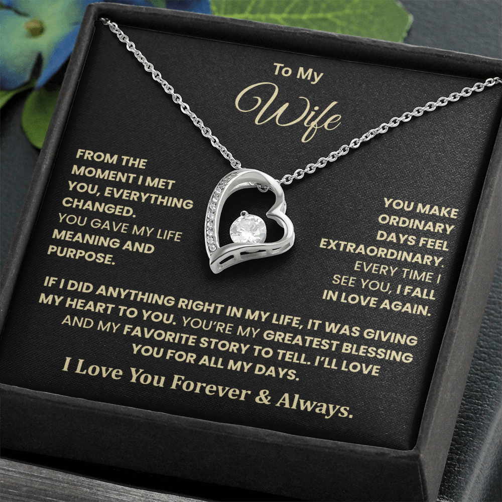 To My Wife – You're My Greatest Blessing Heart Necklace
