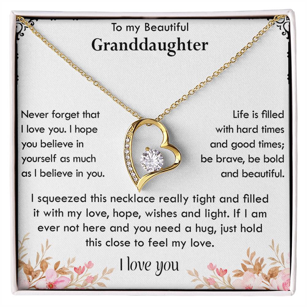 To My Beautiful Granddaughter Necklace