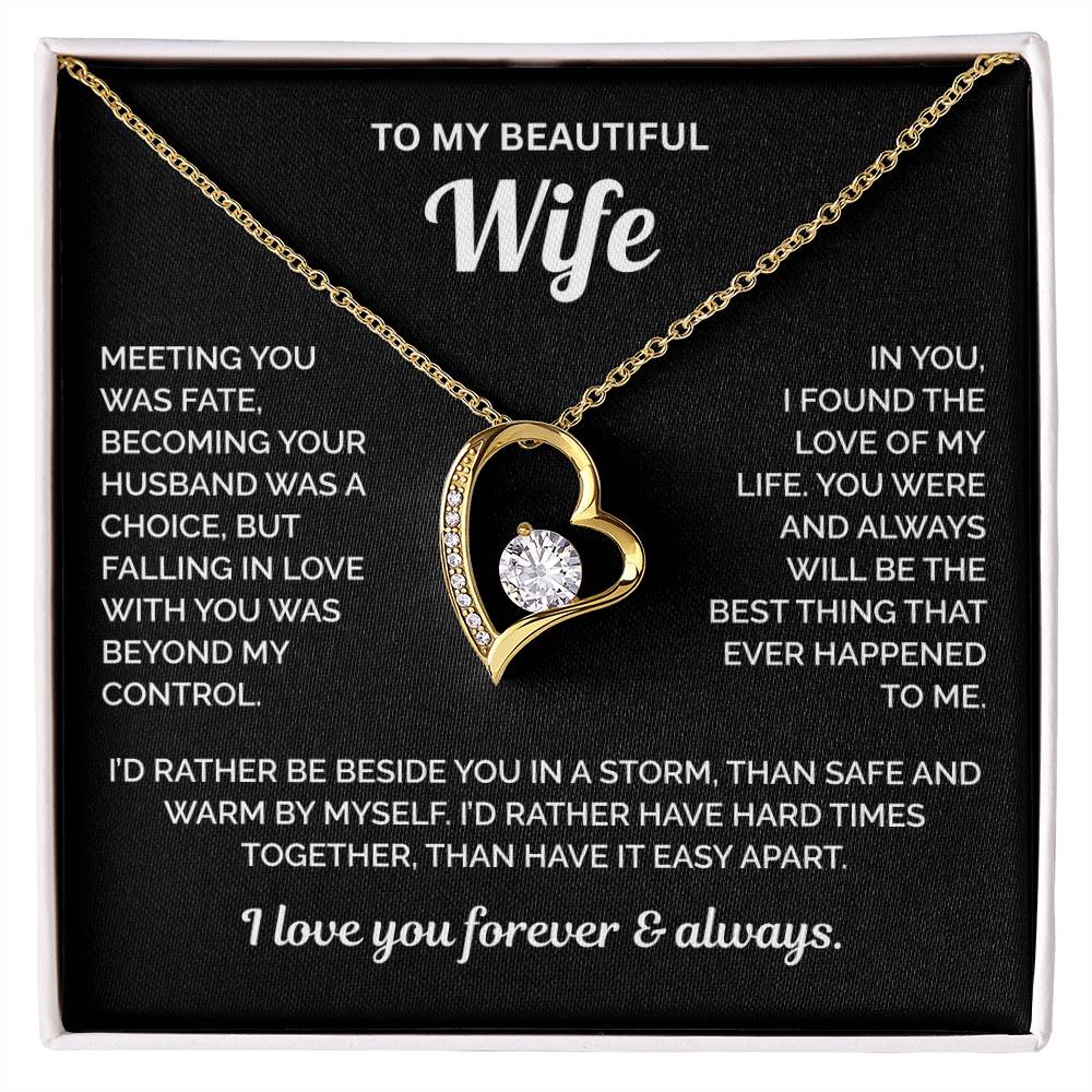 To My Wife Necklace - Meeting You Was Fate