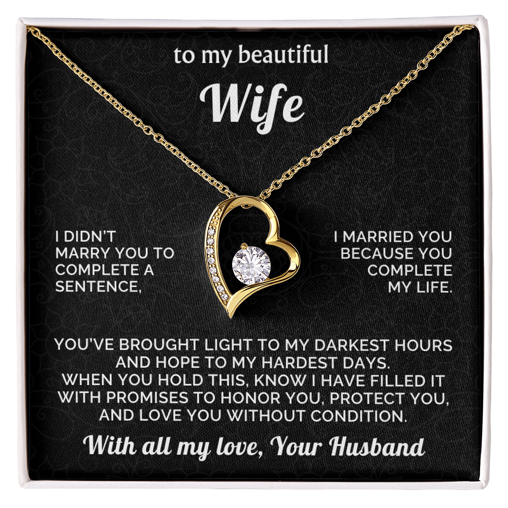 To My Beautiful Wife Necklace – Perfect Gift from Husband