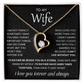 To My Wife Necklace with Love Message Card