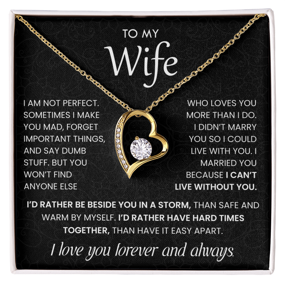 To My Wife Necklace with Love Message Card