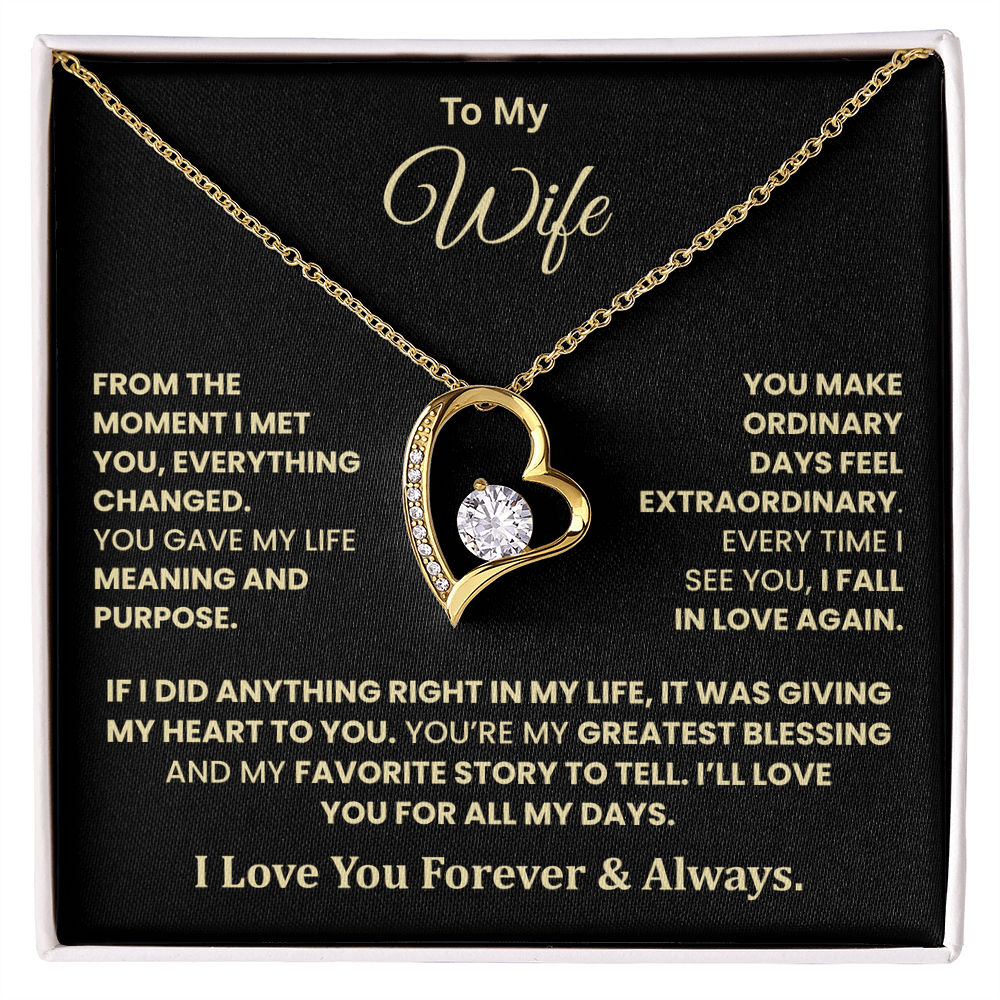 To My Wife – You're My Greatest Blessing Heart Necklace