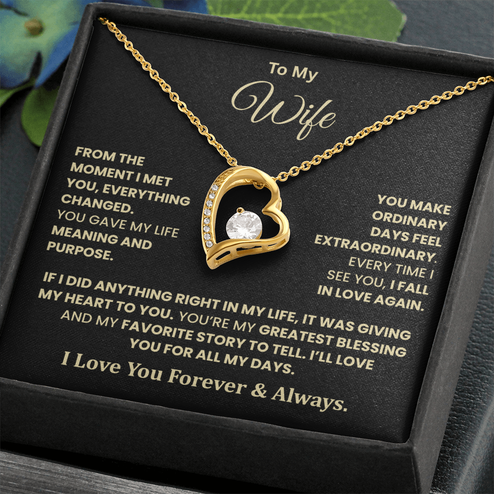 To My Wife – You're My Greatest Blessing Heart Necklace