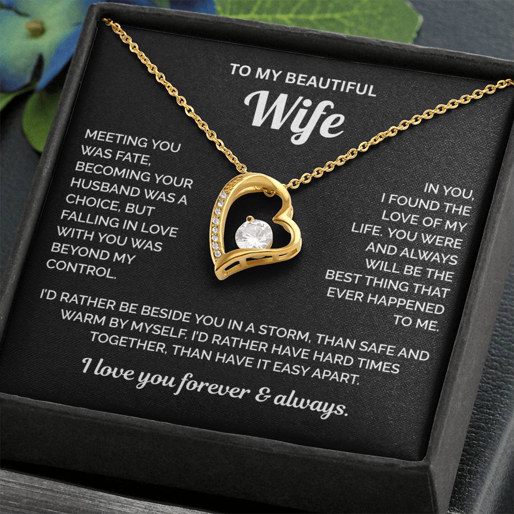 To My Wife Necklace - Meeting You Was Fate