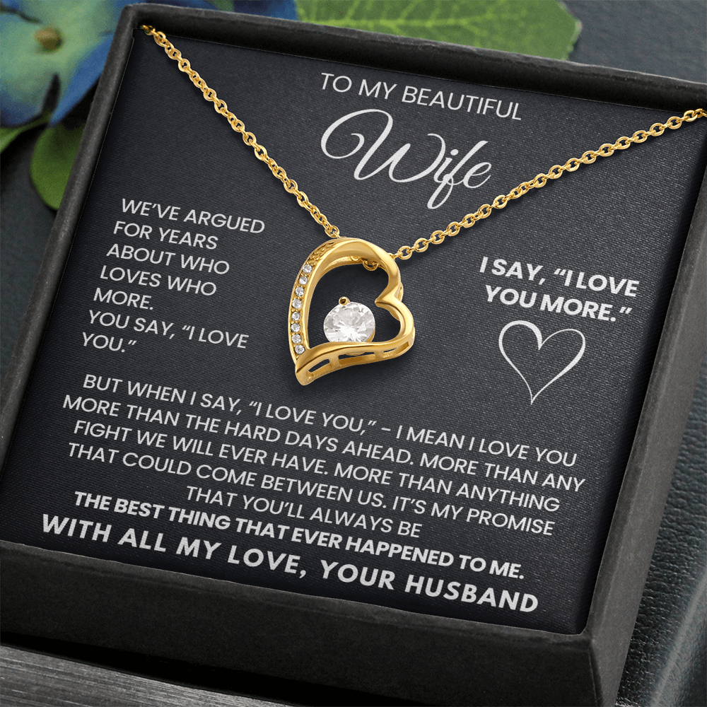 I Love You More Necklace for Wife