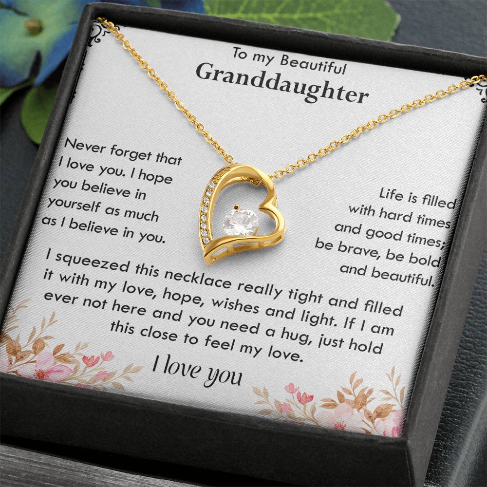 To My Beautiful Granddaughter Necklace