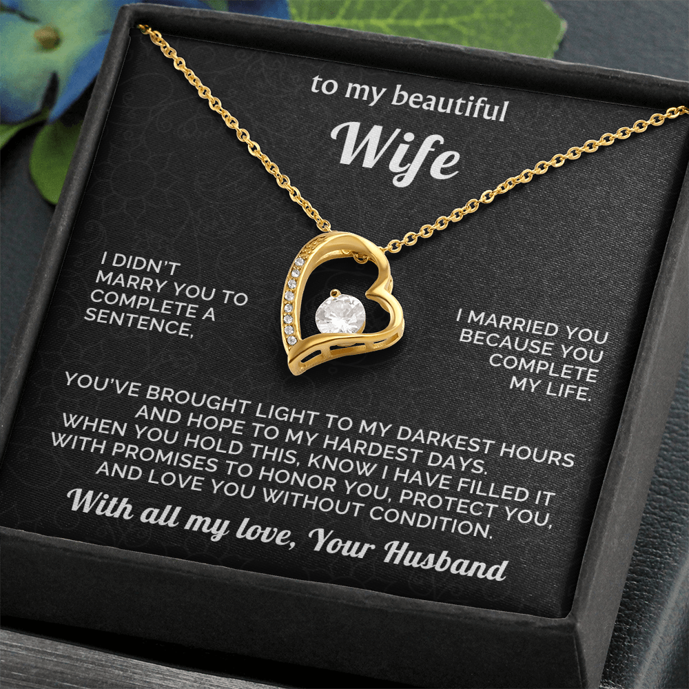 To My Beautiful Wife Necklace – Perfect Gift from Husband