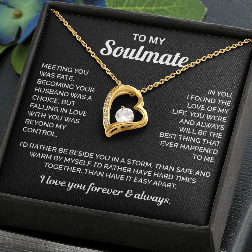 To My Soulmate Necklace - Meeting You Was Fate