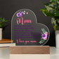 Mom - You Mean the World To Us - Acrylic Heart Plaque