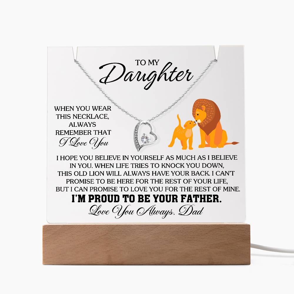To My Daughter - LED Acrylic and Necklace