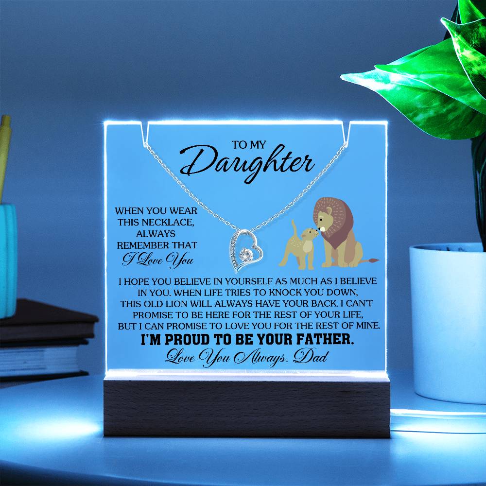 To My Daughter - LED Acrylic and Necklace