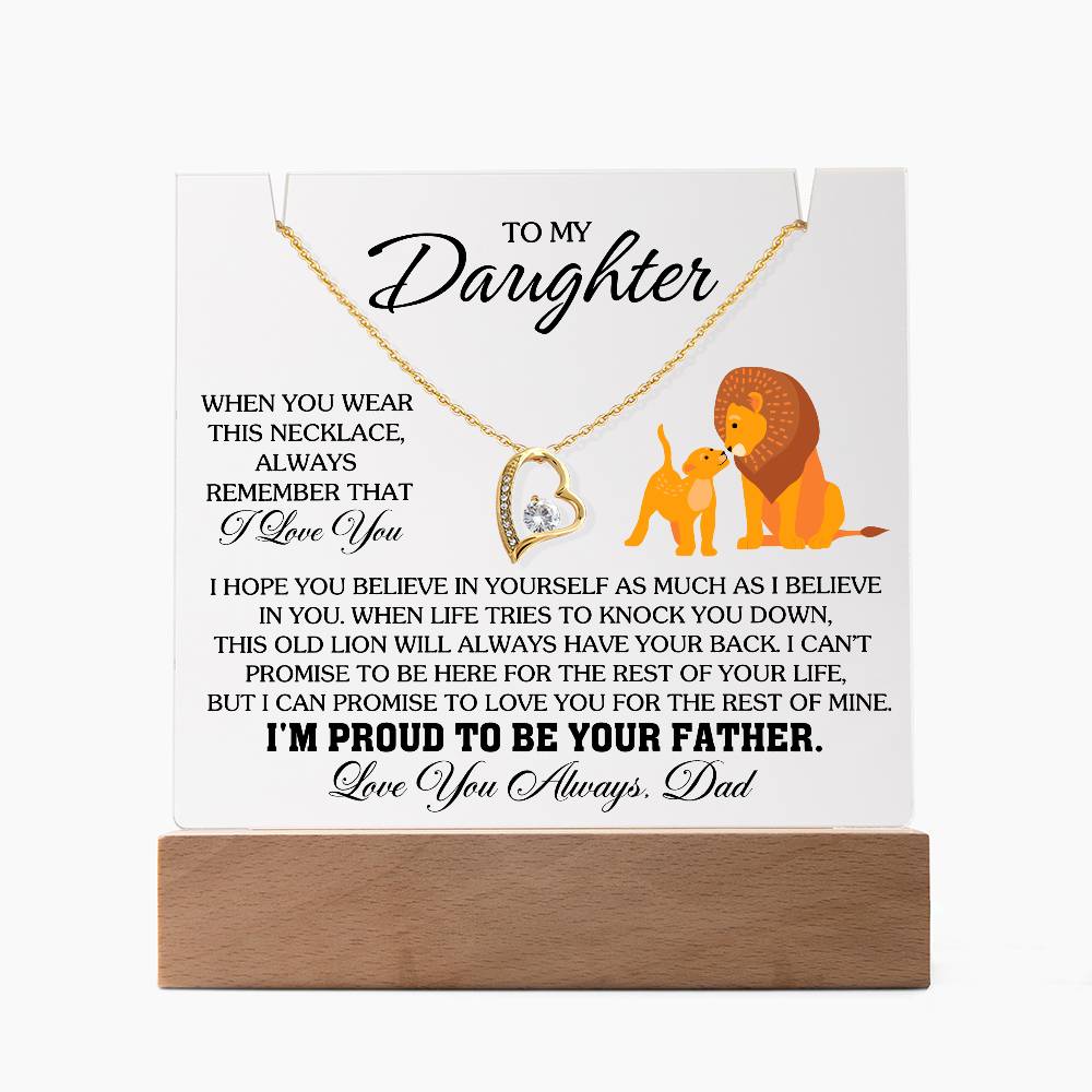 To My Daughter - LED Acrylic and Necklace