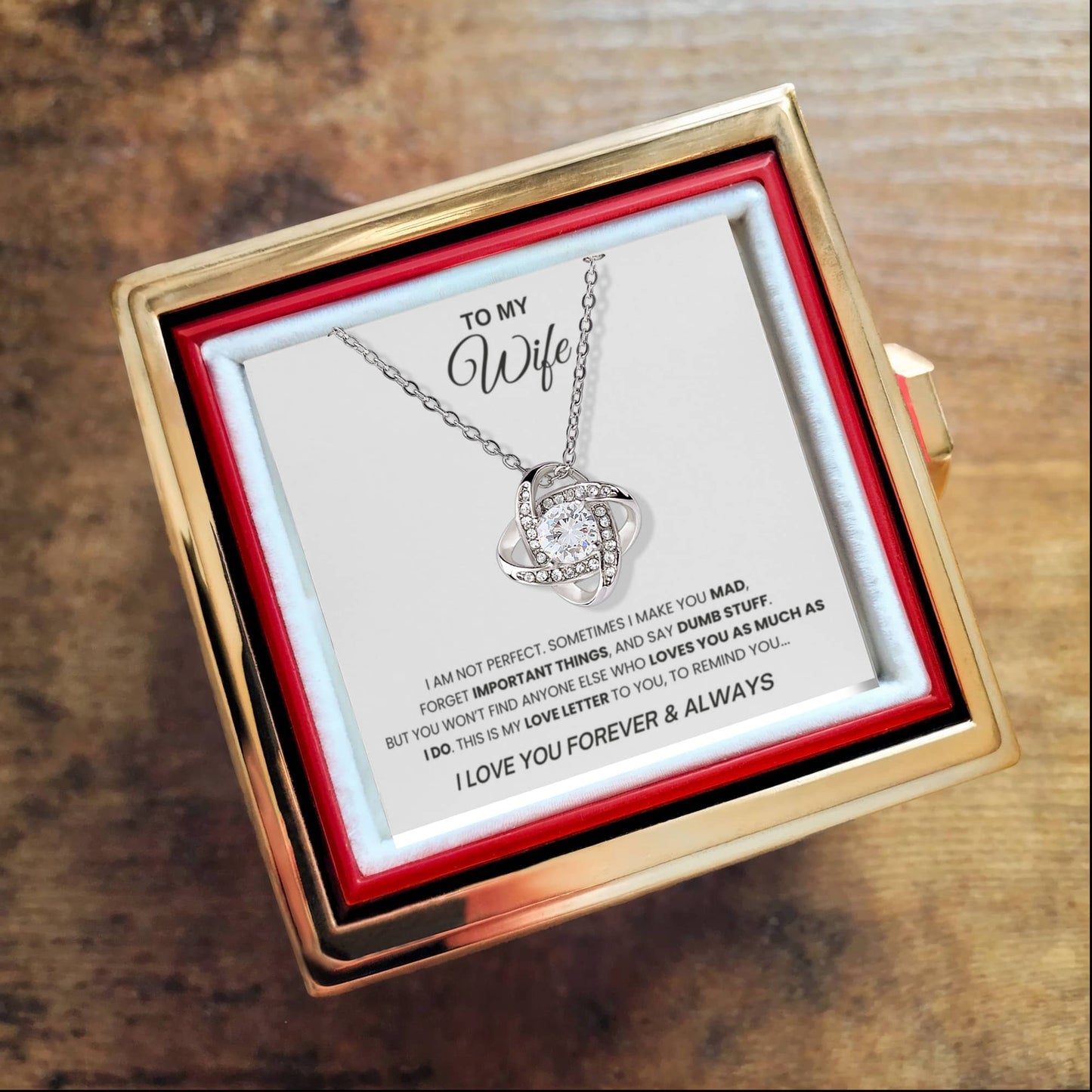 To My Wife - Love Letter with Rotating Rose Gift Box