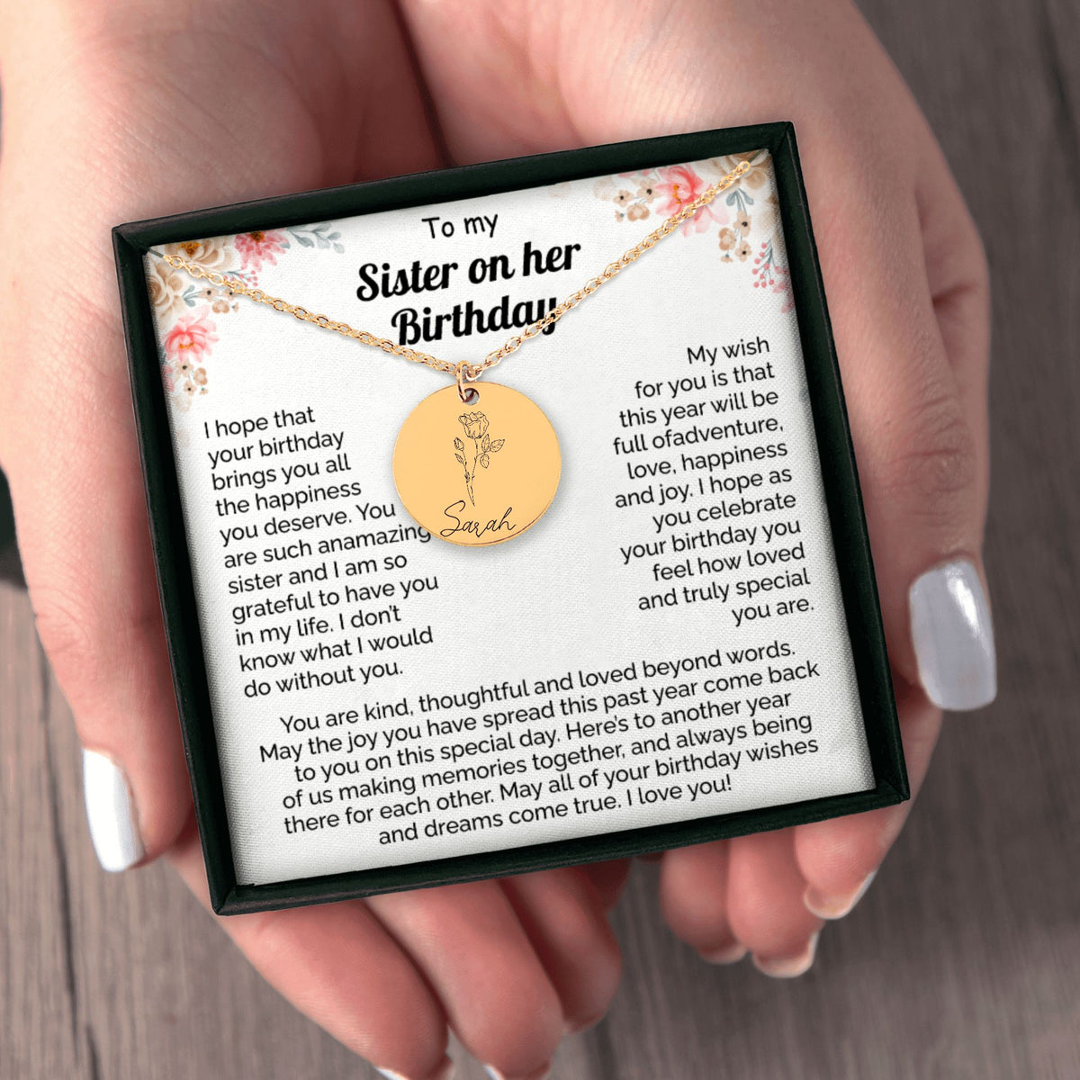 Name & Birth Flower Necklace