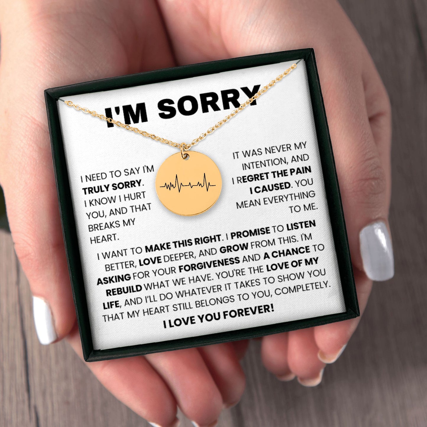 I’m Sorry” Personalized Engraved Necklace