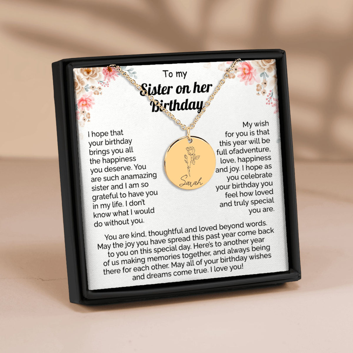 Name & Birth Flower Necklace