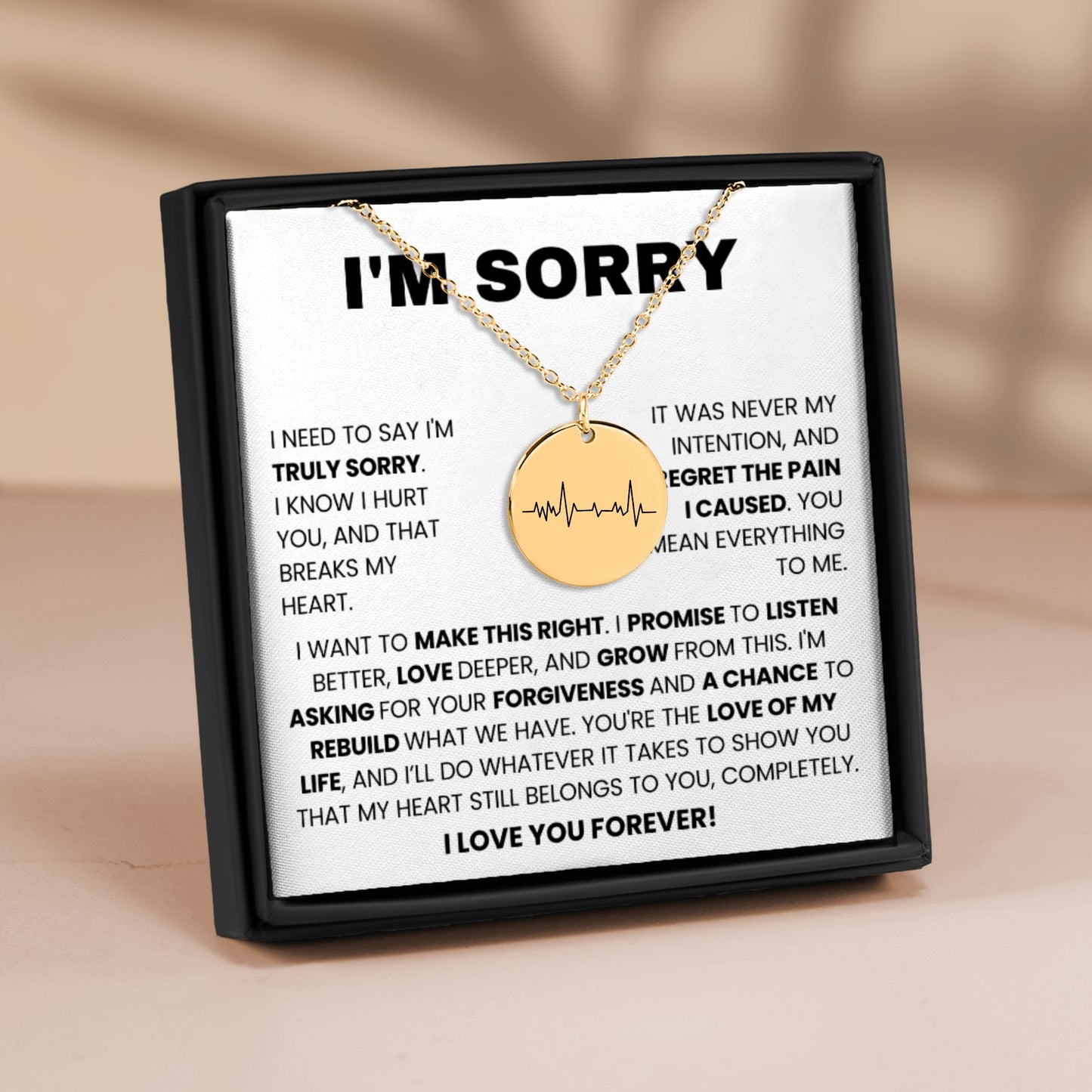 I’m Sorry” Personalized Engraved Necklace